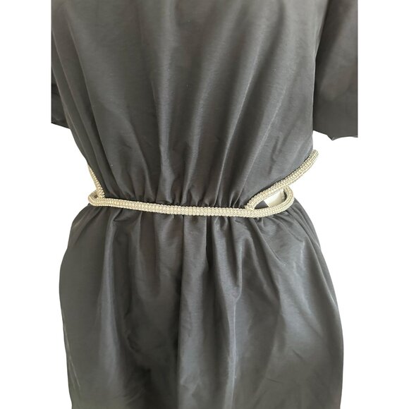 WAYF Black Jeweled Cutout Puff Sleeve Dress Size M - Picture 8 of 8